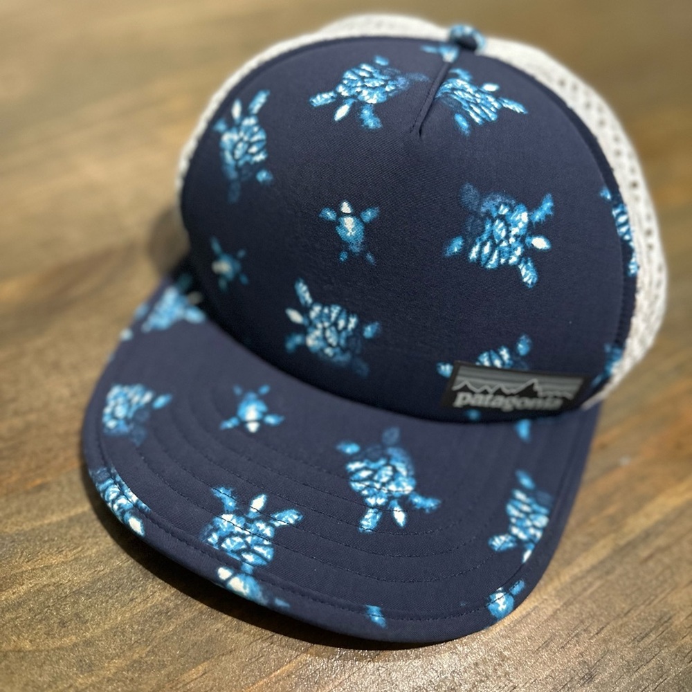 Patagonia Zen Turtle Duckbill Mesh Azul Trucker Cycling Running Hat ONE SIZE